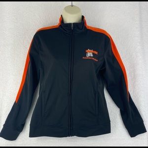 Hooters Clearwater Beach Black Orange Zip Up Jacket Size S.